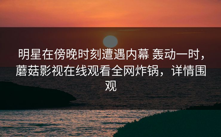 明星在傍晚时刻遭遇内幕 轰动一时，蘑菇影视在线观看全网炸锅，详情围观